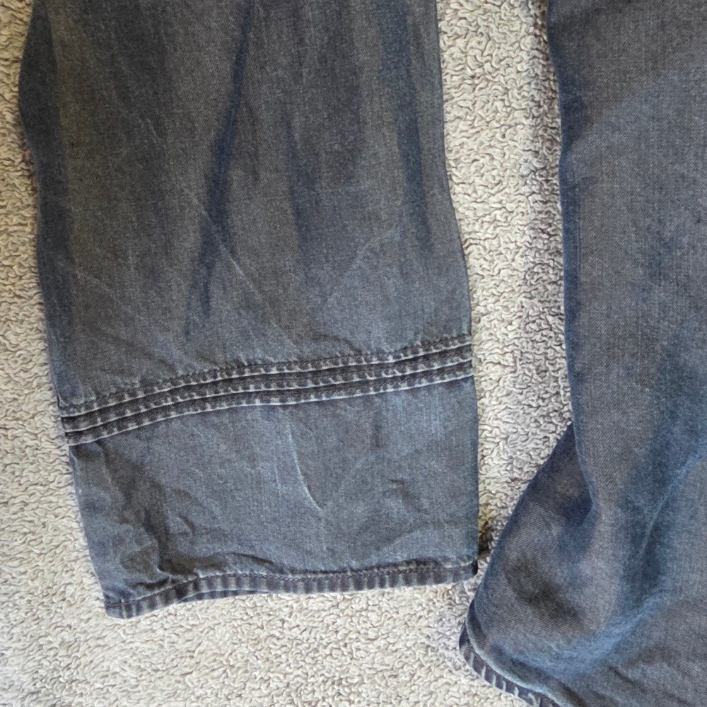 J. Jill Women Dark Wash Blue 100% Tencel Lyocell Wrap Top Long Sleeve Blouse L - Picture 4 of 6